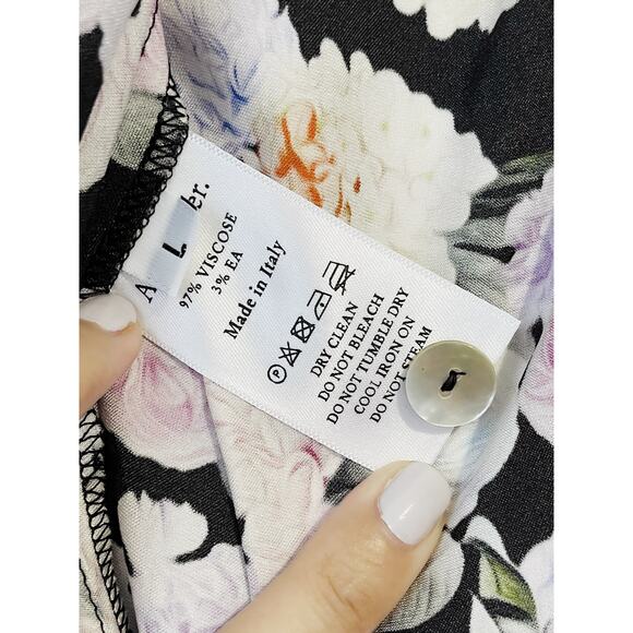 ART DEALER NWT Margot Ruched Floral Print Satin Wrap Mini Dress Size L - Picture 16 of 16